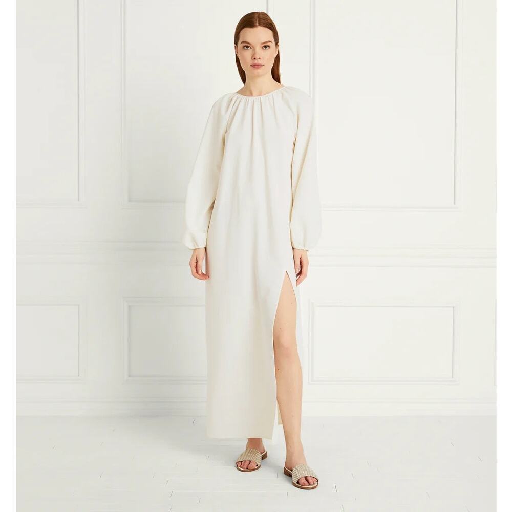 HILL HOUSE Simone Coconut Milk LS Maxi Dress M - NWT